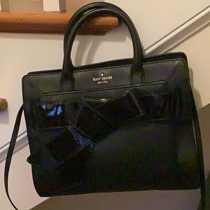 Black Kate Spade medium purse with bow